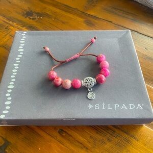 Silpada Designs Jewelry. .925 Sterling Silver Pink Jasper Bracelet